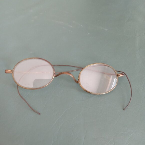 Antique Unisex Round Wire Eyeglass Frames Reading Glasses Spectacle Collector Di - Picture 2 of 9